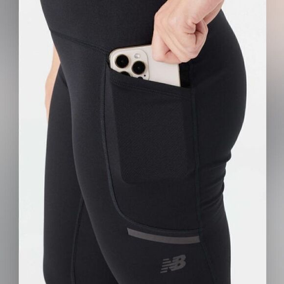 New Balance Impact Run Heat Tights Women's 2XL XXL Black Silver 3M Fleece Lined - Picture 13 of 16